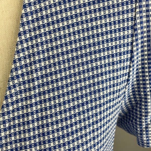 NWT Delancey studio Wrap Blouse Shirt SZ 1X Checkered Blue/White Stretch Comfy - Picture 9 of 11